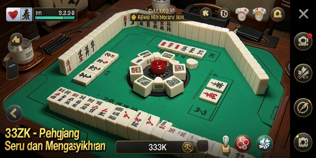 Tangkapan layar utama <strong>33ZK</strong> menampilkan gameplay Mahjong yang seru.