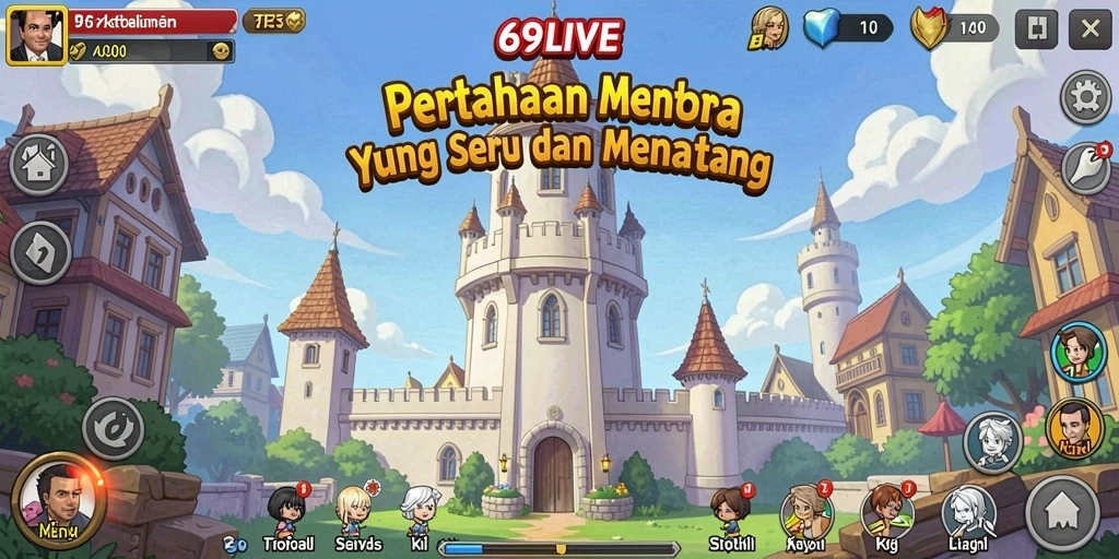 Tangkapan layar dari gameplay Tower Defense yang seru di 69LIVE.