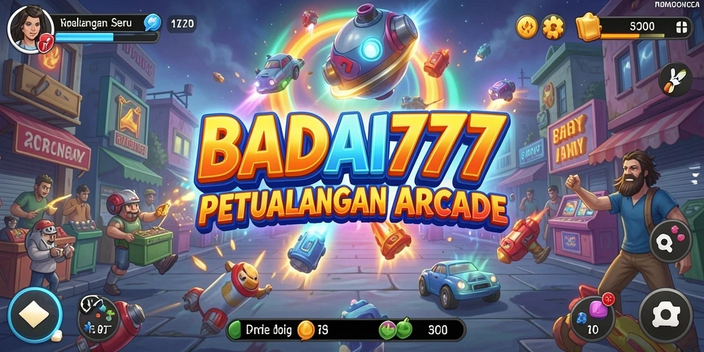 Tangkapan layar dari gameplay seru BADAI777 di dunia Arcade.