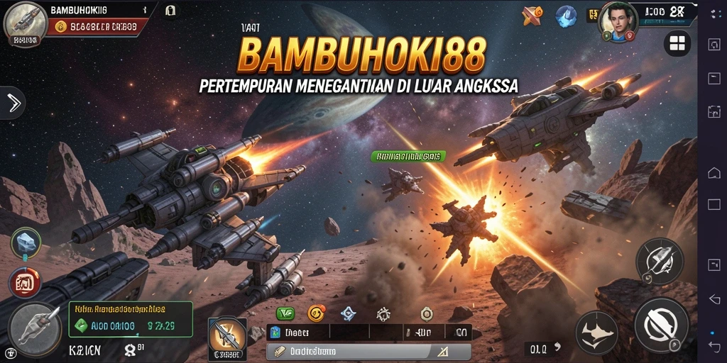 Screenshot menampilkan aksi laga seru dalam BAMBUHOKI88.