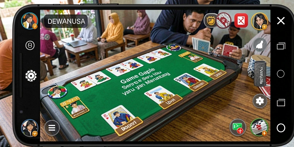 Tampilan gameplay seru DEWANUSA dengan fitur Gaple yang menarik.