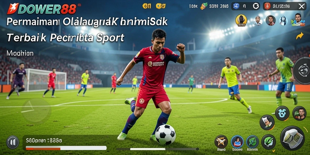 Screenshot DOWER88 menunjukkan aksi intense dalam permainan olahraga.