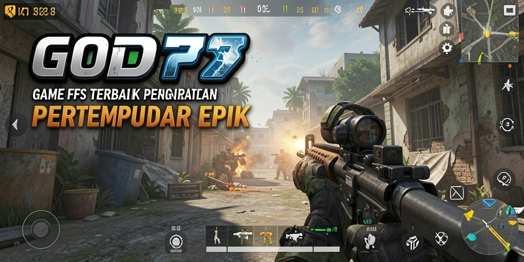 Screenshot gameplay GOD77 menampilkan aksi seru dalam pertempuran FPS.