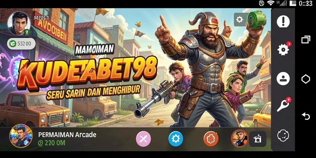 Screenshot KUDETABET98 menunjukkan gameplay Arcade yang seru.