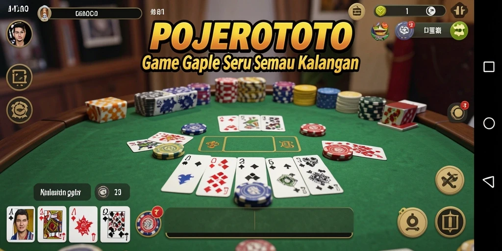 Tampilan gameplay Gaple yang seru dan interaktif di POJEROTOTO.