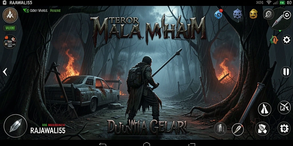 Screenshot dari gameplay mendebarkan RAJAWALI55 dengan nuansa horror yang kental.