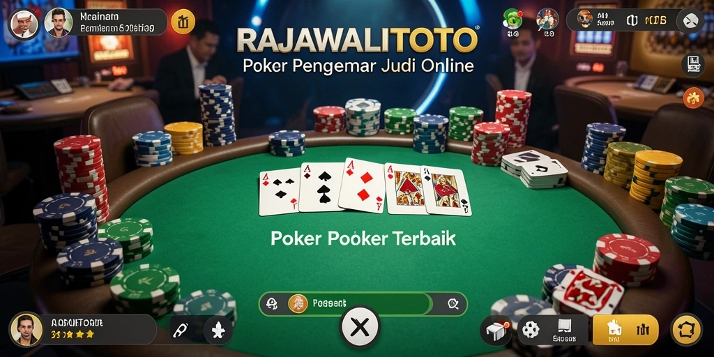 Screenshot RAJAWALITOTO menampilkan gameplay Poker yang seru dan interaktif.