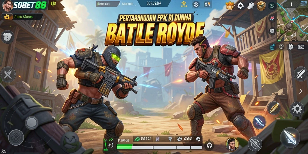 Gameplay seru di SOBET88 saat bertarung dalam arena Battle Royale.