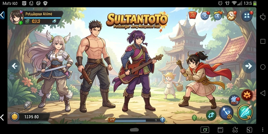 Tampilan gameplay SULTANTOTO yang penuh warna dan karakter menarik.