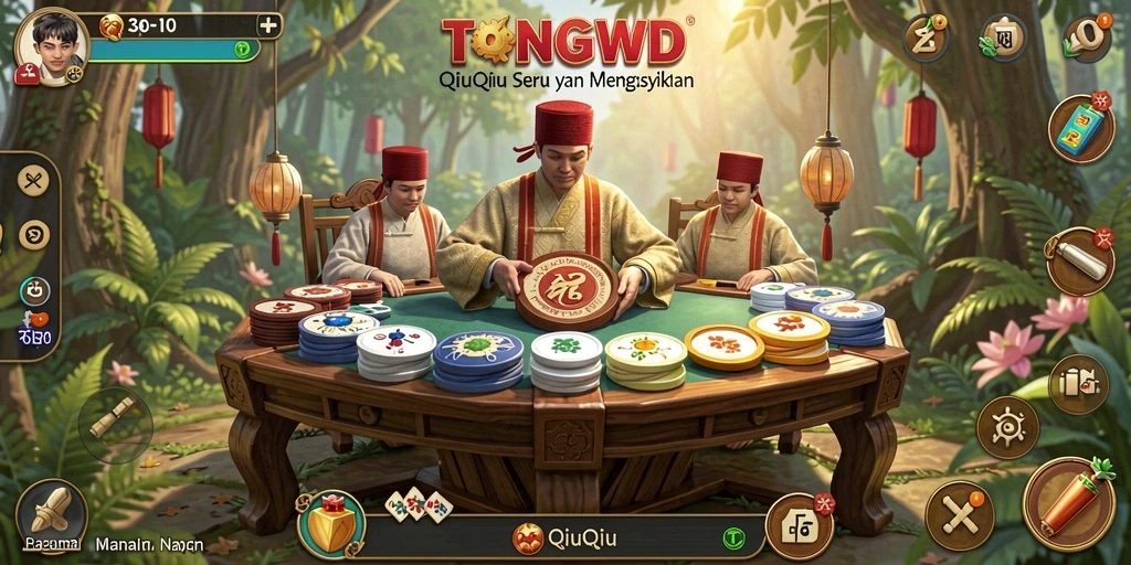 Tampilan menarik dari gameplay QiuQiu TONGWD yang mendebarkan.