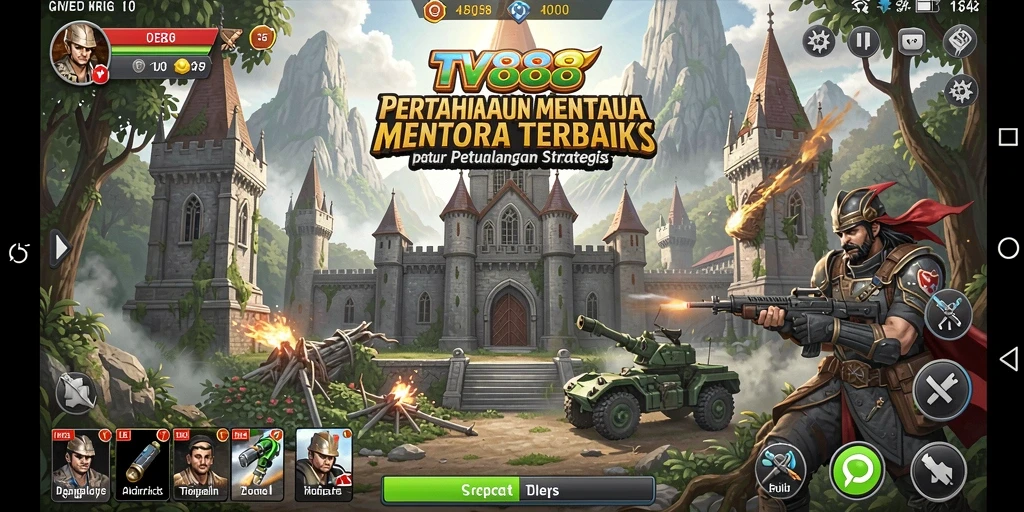Tangkapan layar gameplay TV888 menampilkan pertahanan menara yang strategis.